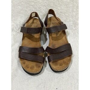 Naot Sandals Womens 39 Kayla Strappy Brown Leather Open Toe Comfort Slingback
